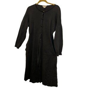 Bergdorf Goodman Vintage 90s blk cotton knit gauchos capri jumpsuit FRANCE L